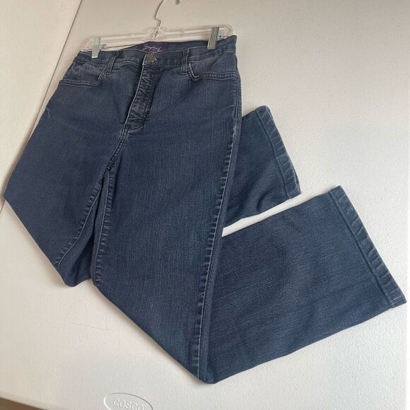 Not your daughters jeans 10 Blue Straight High Rise lift tuck tech stretch - Picture 1 of 12